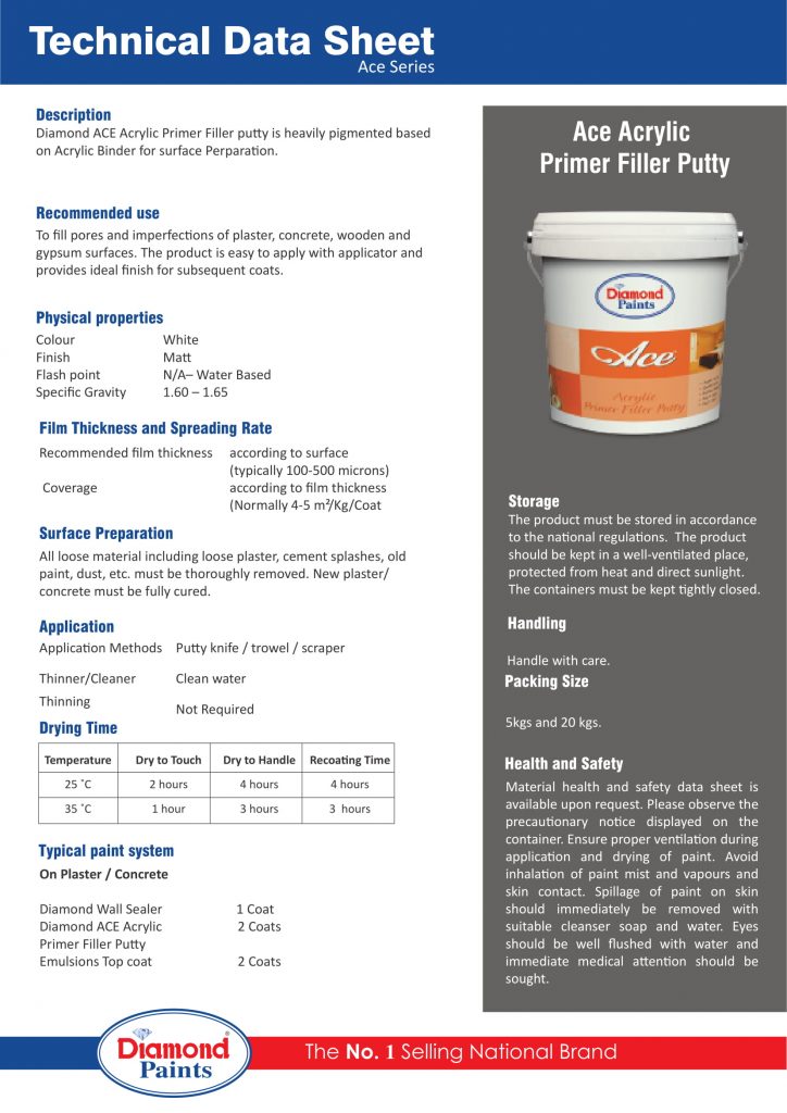 DIAMOND ACE ACRYLIC PRIMER FILLER Online Karachi EZMakaan