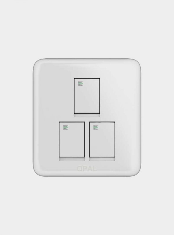 Opal 3 Gang Switch Plate (Royal)