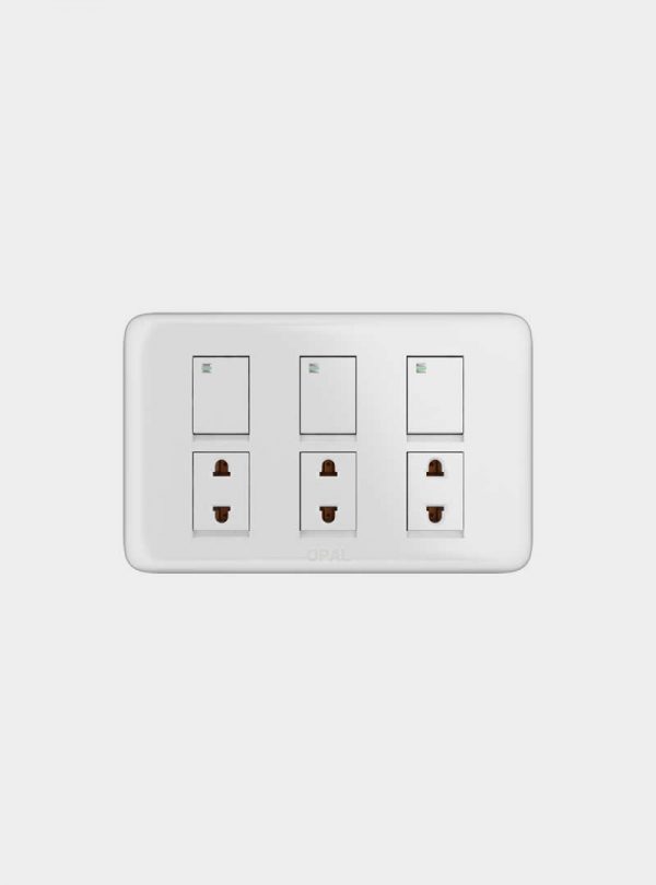 Opal 3 Switches + 3 Sockets (Royal)