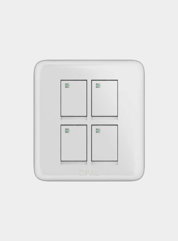 Opal 4 Gang Switch Plate (Royal)