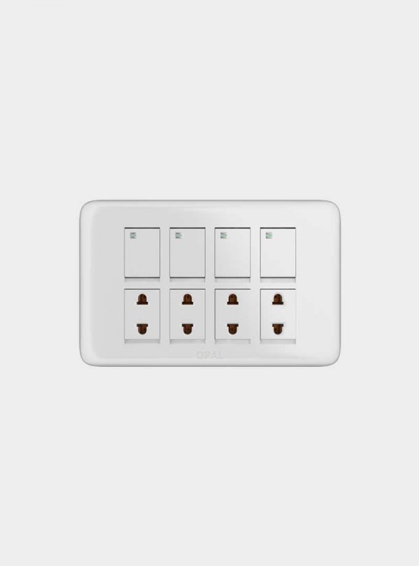 Opal 4 Switches + 4 Sockets (Royal)