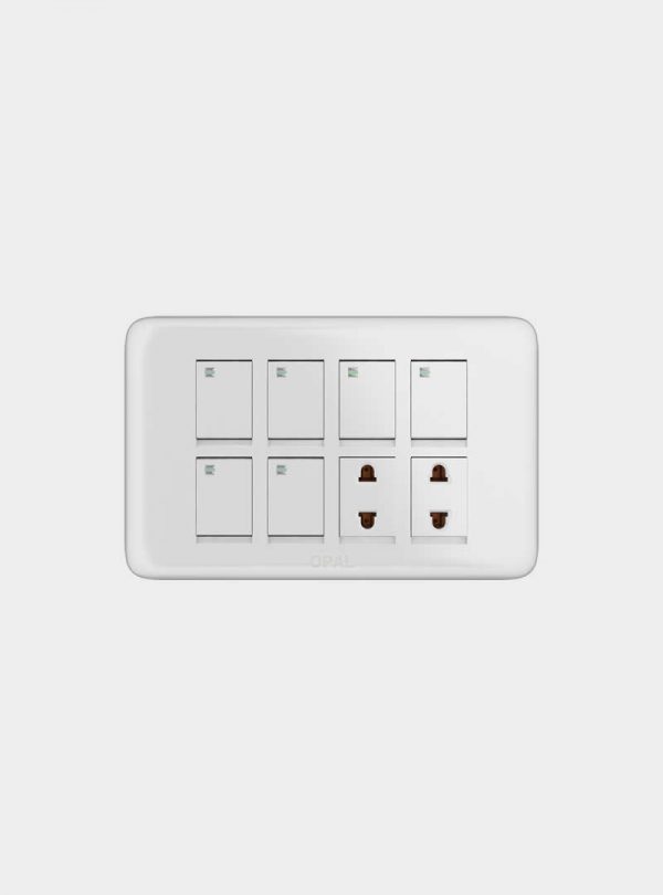 Opal 6 Switches + 2 Sockets (Royal)