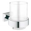 Grohe Essential Cube Bath Accessories Tooth Brush Glass With Holder