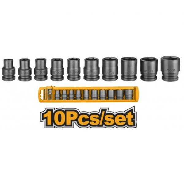 Ingco 10 Pcs 1/2 Impact Socket Set HKISSD12101