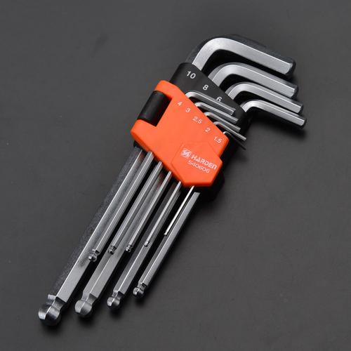 Harden 9Pcs Medium Ball Key Wrench 1.5-10mm 540606