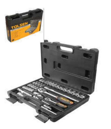 Tolsen 39Pcs 1/4"&1/2" socket sets (Industrial) 15140