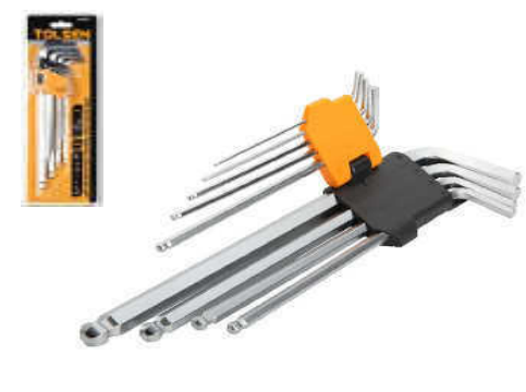 Tolsen 9Pcs ball point extra-long arm hex key set 20054 Online Karachi ...